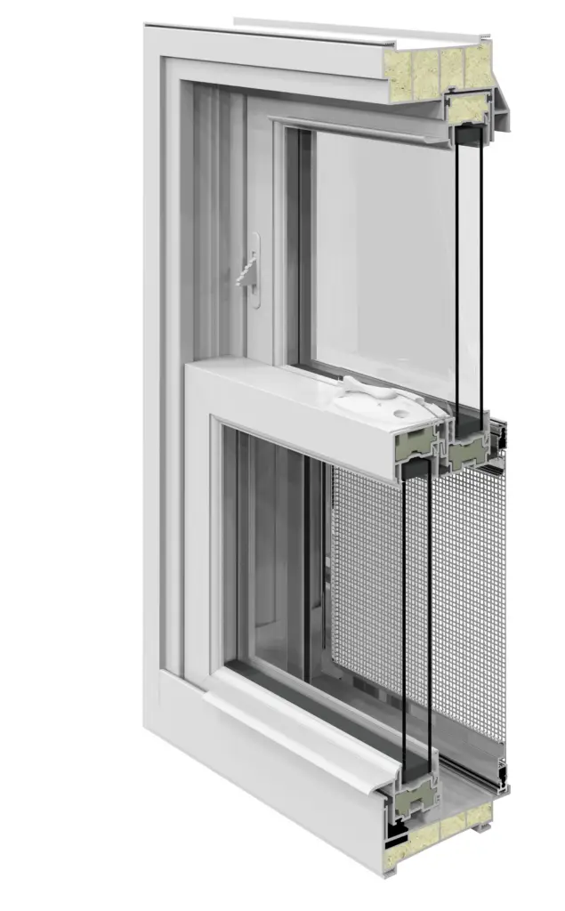 Energy efficient replacement window construction